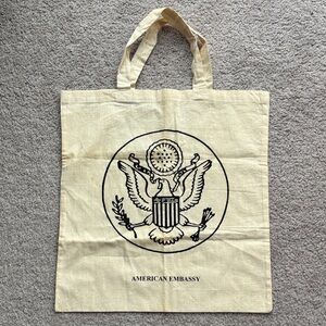 80s vintage official US Embassy canvas tote